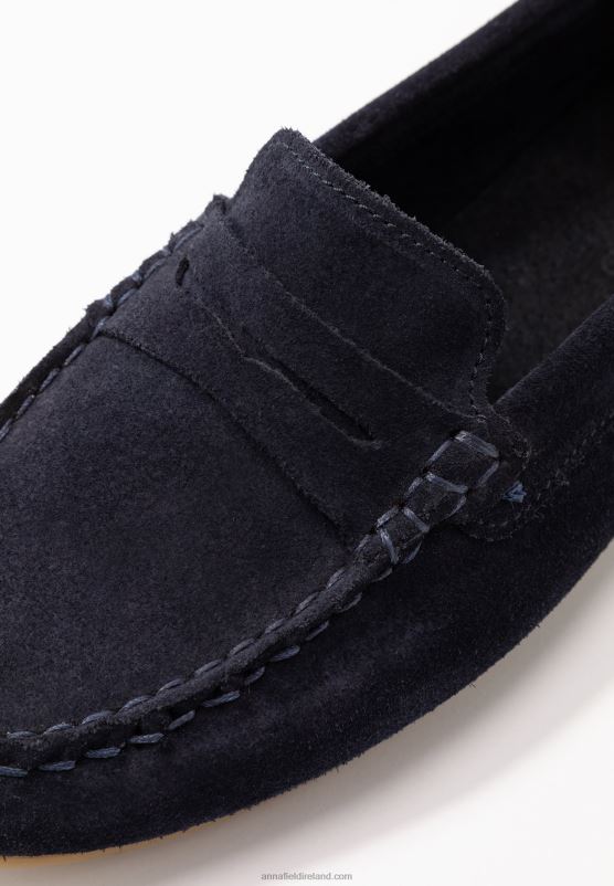 Z62T1860 Women Anna Field Leather Moccasins Blue