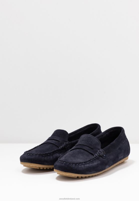 Z62T1860 Women Anna Field Leather Moccasins Blue