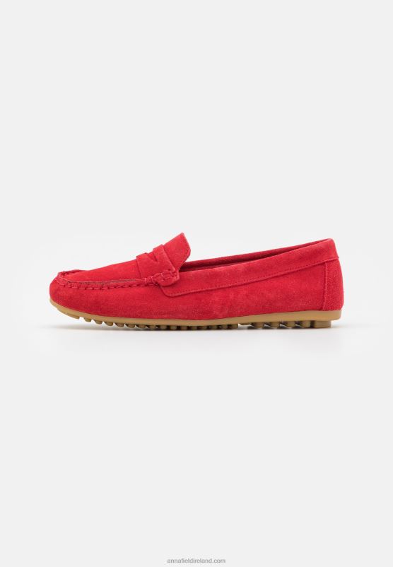 Z62T1861 Women Anna Field Leather Moccasins Red