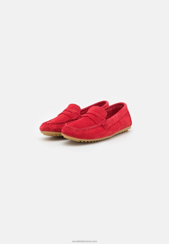 Z62T1861 Women Anna Field Leather Moccasins Red
