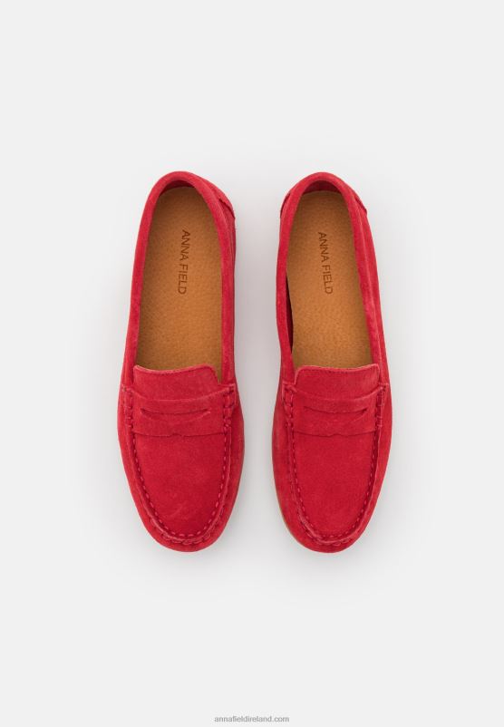 Z62T1861 Women Anna Field Leather Moccasins Red
