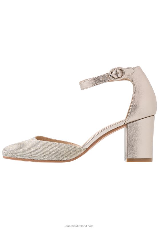 Z62T1599 Women Anna Field Leather Classic Heels Champagne