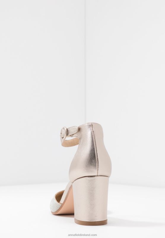 Z62T1599 Women Anna Field Leather Classic Heels Champagne