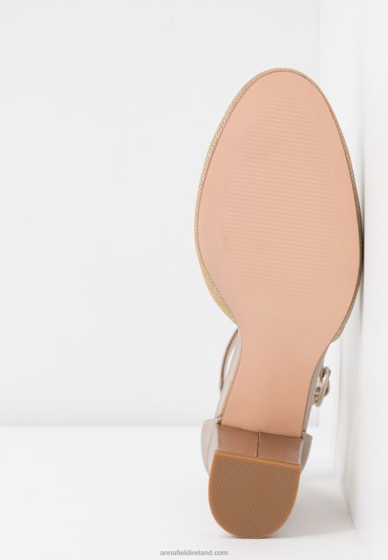 Z62T1599 Women Anna Field Leather Classic Heels Champagne