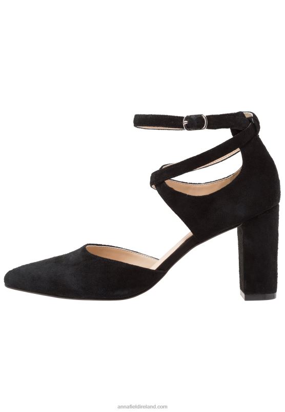 Z62T1608 Women Anna Field Leather High Heels Black