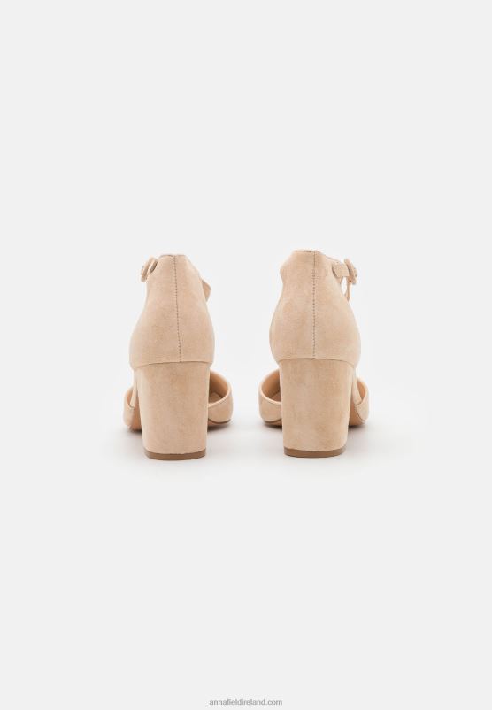 Z62T1609 Women Anna Field Leather Classic Heels Light Pink