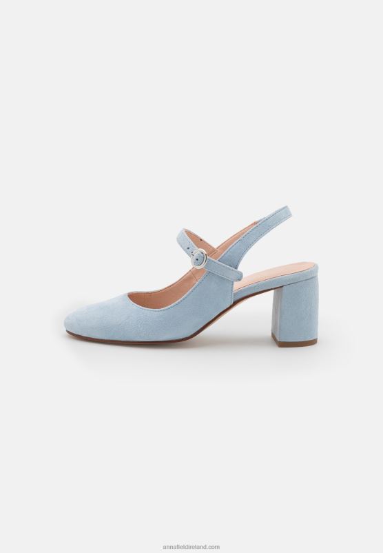 Z62T1659 Women Anna Field Leather Classic Heels Light Blue