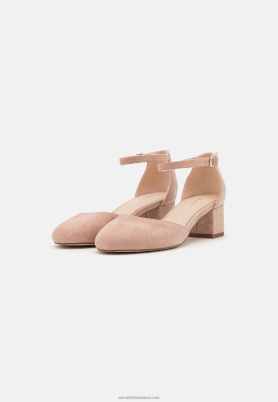 Z62T1666 Women Anna Field Leather Classic Heels Light Pink