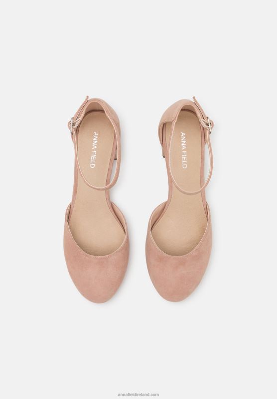 Z62T1666 Women Anna Field Leather Classic Heels Light Pink