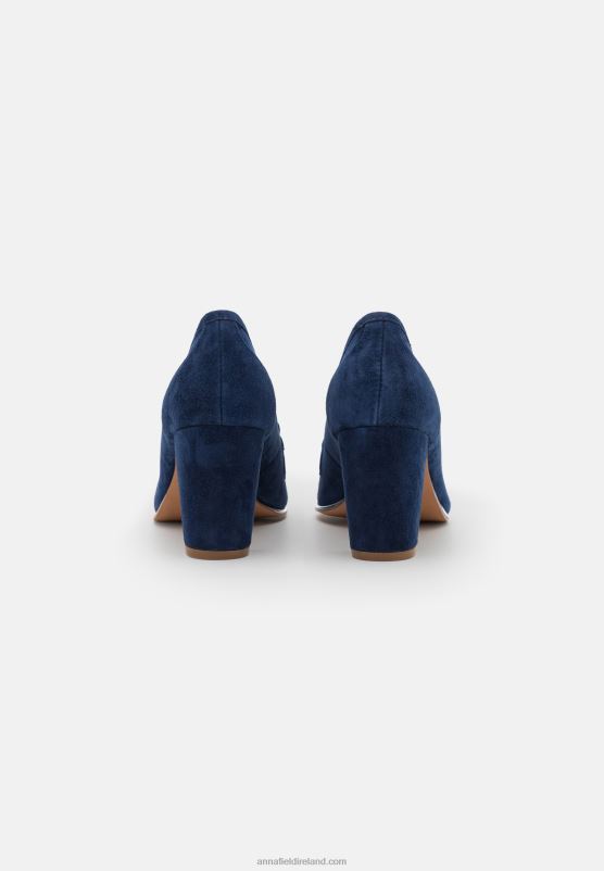 Z62T1667 Women Anna Field Leather Classic Heels Dark Blue
