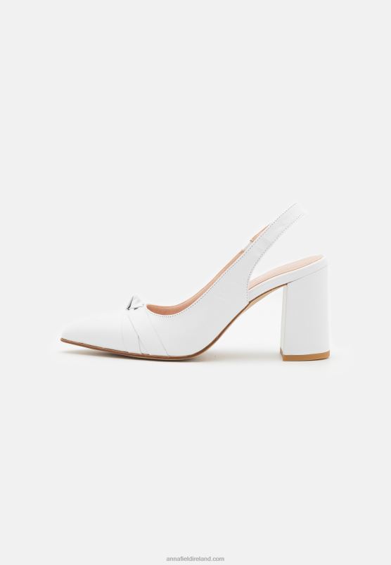 Z62T1670 Women Anna Field Leather Classic Heels White