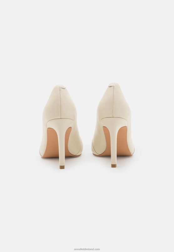 Z62T1695 Women Anna Field Leather Classic Heels White