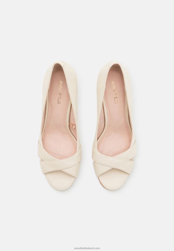 Z62T1695 Women Anna Field Leather Classic Heels White