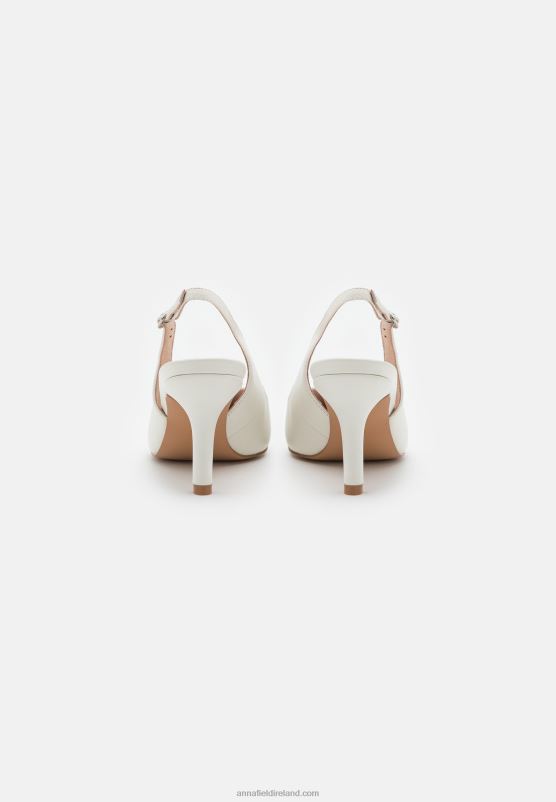 Z62T1696 Women Anna Field Leather Classic Heels White