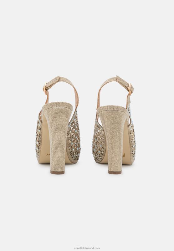 Z62T1706 Women Anna Field Platform Heels Gold