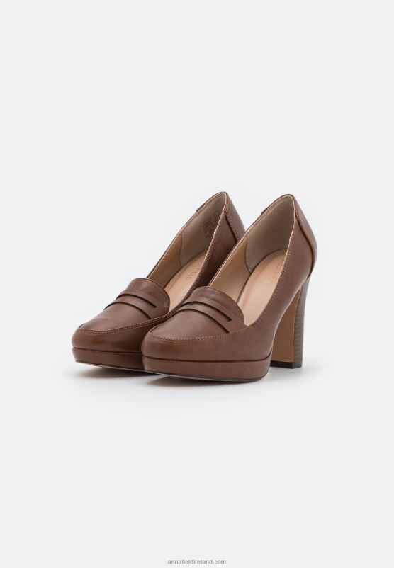 Z62T1742 Women Anna Field Platform Heels Cognac