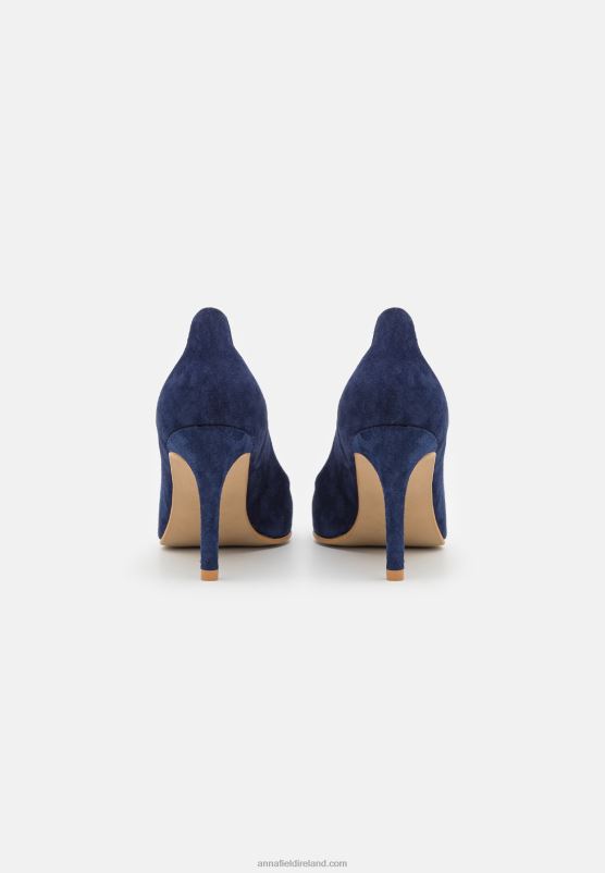 Z62T1775 Women Anna Field Leather High Heels Dark Blue