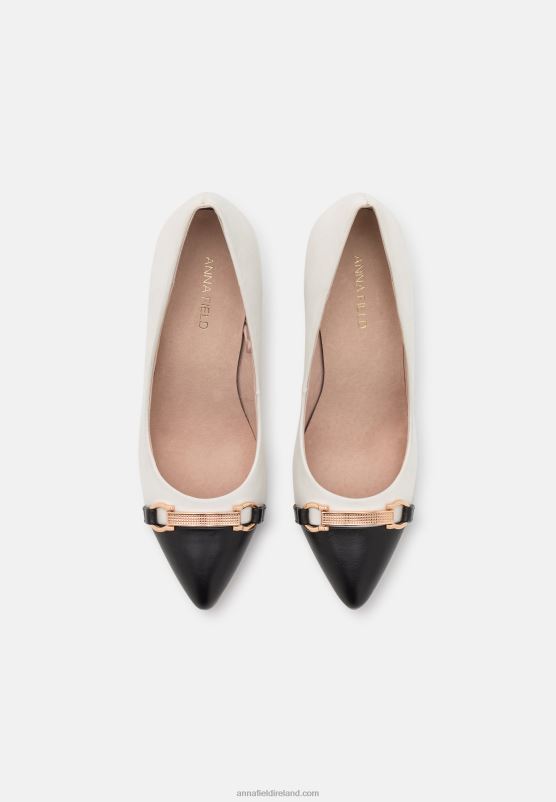 Z62T1777 Women Anna Field Leather Mia High Heels White