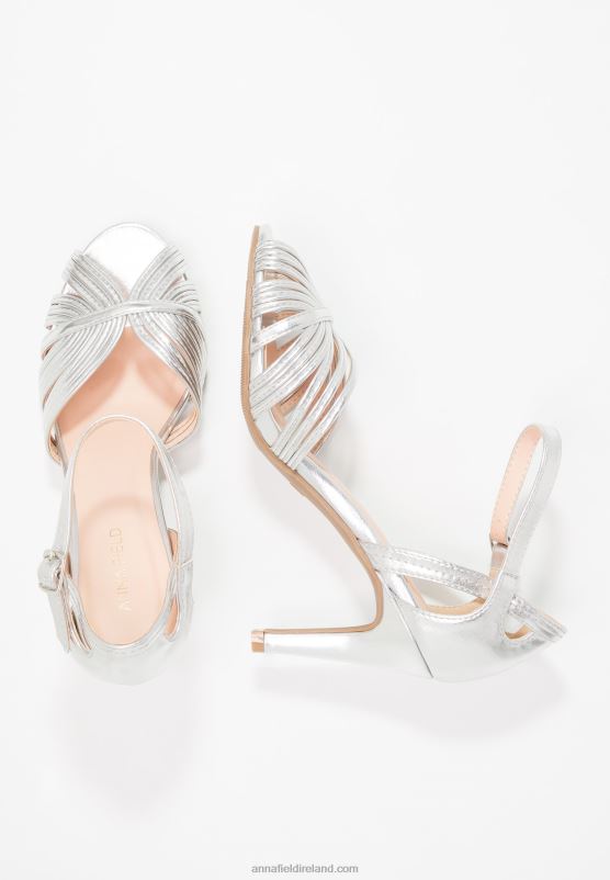 Z62T1241 Women Anna Field High Heeled Sandals Silver