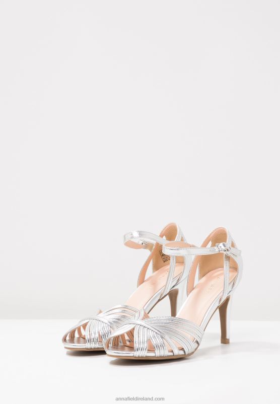 Z62T1241 Women Anna Field High Heeled Sandals Silver