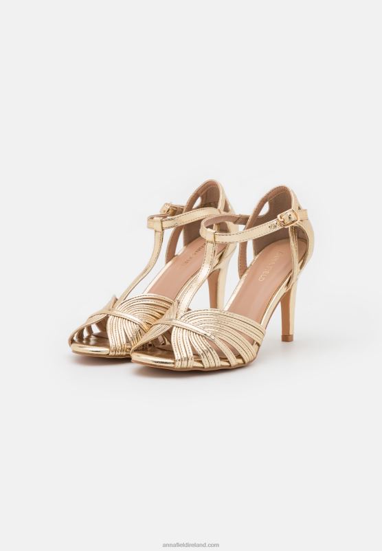 Z62T1243 Women Anna Field High Heeled Sandals Gold