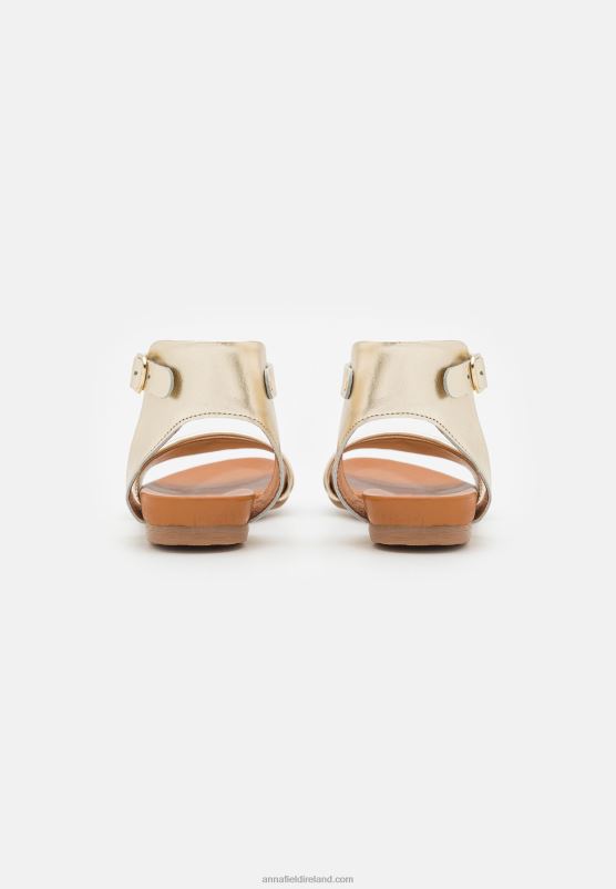 Z62T1244 Women Anna Field Leather Sandals Gold