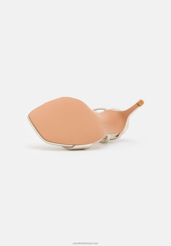 Z62T1246 Women Anna Field Leather Sandals Gold