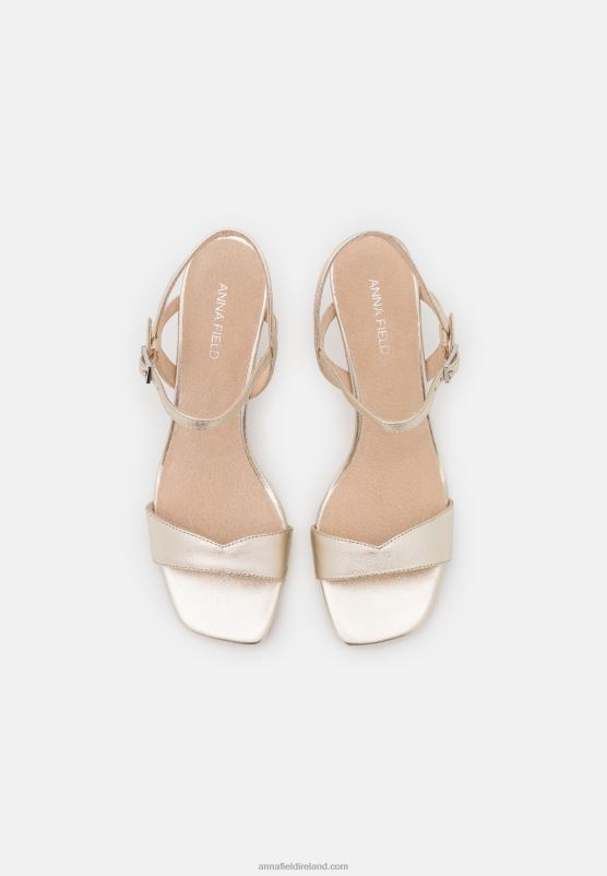 Z62T1246 Women Anna Field Leather Sandals Gold