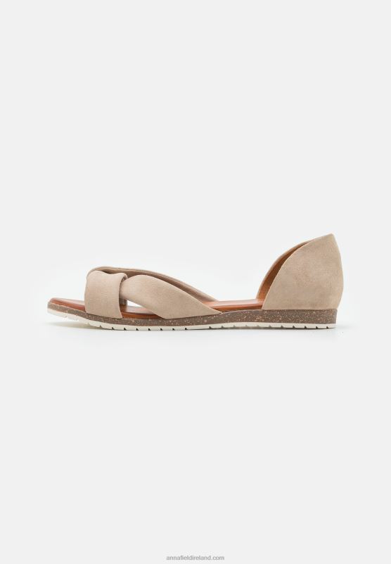 Z62T1251 Women Anna Field Leather Sandals Taupe