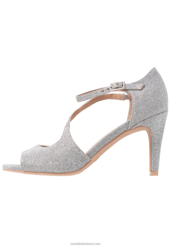Z62T1255 Women Anna Field High Heeled Sandals Silver