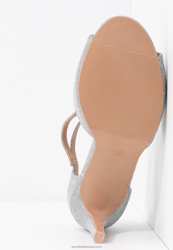Z62T1255 Women Anna Field High Heeled Sandals Silver