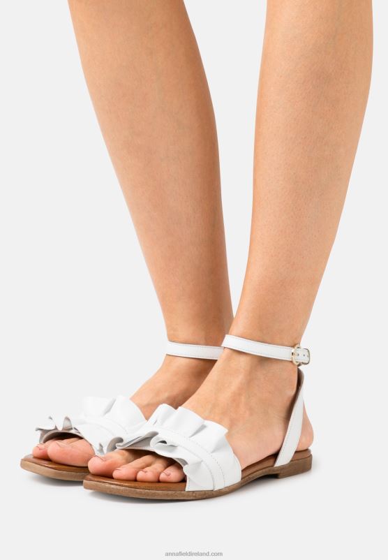 Z62T1262 Women Anna Field Leather Sandals White