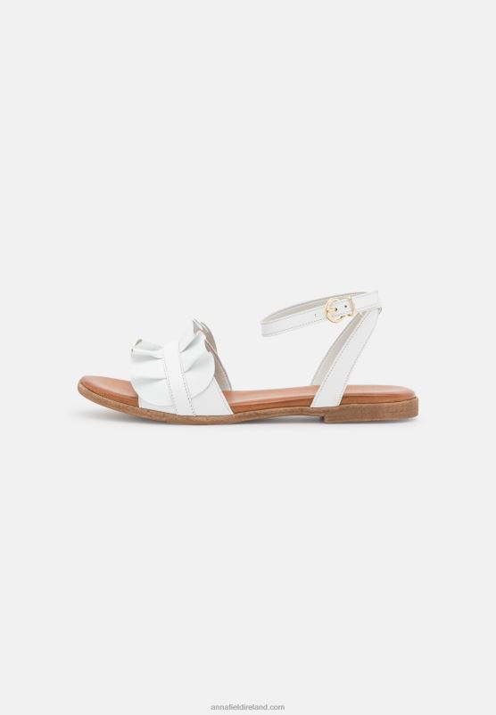Z62T1262 Women Anna Field Leather Sandals White