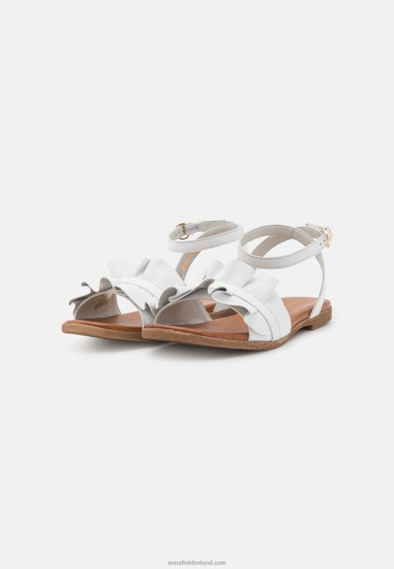 Z62T1262 Women Anna Field Leather Sandals White