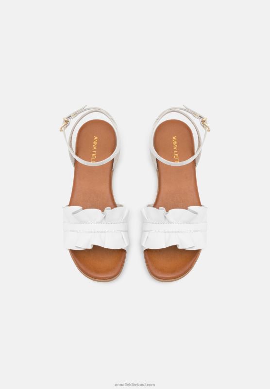 Z62T1262 Women Anna Field Leather Sandals White