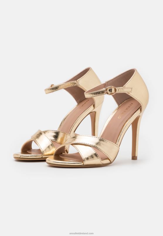 Z62T1264 Women Anna Field High Heeled Sandals Gold