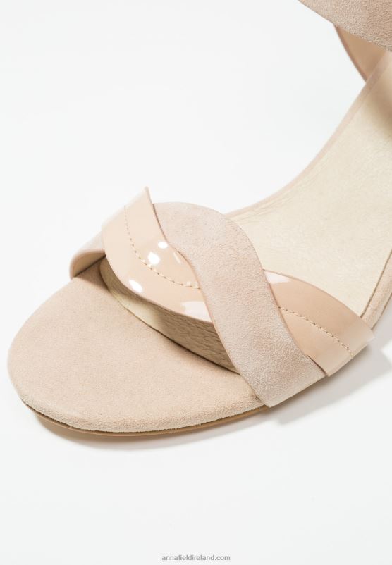 Z62T1276 Women Anna Field Leather Sandals Light Pink