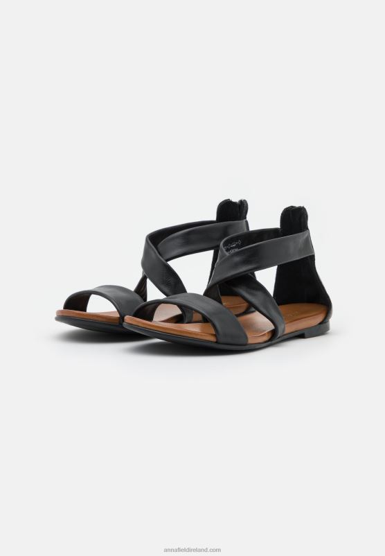 Z62T1280 Women Anna Field Leather Sandals Black