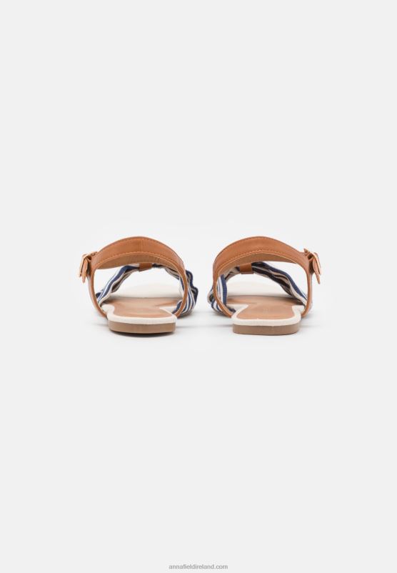 Z62T1290 Women Anna Field Sandals Cognac/Dark Blue