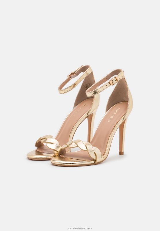 Z62T1291 Women Anna Field High Heeled Sandals Gold