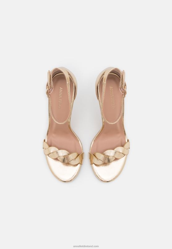 Z62T1291 Women Anna Field High Heeled Sandals Gold