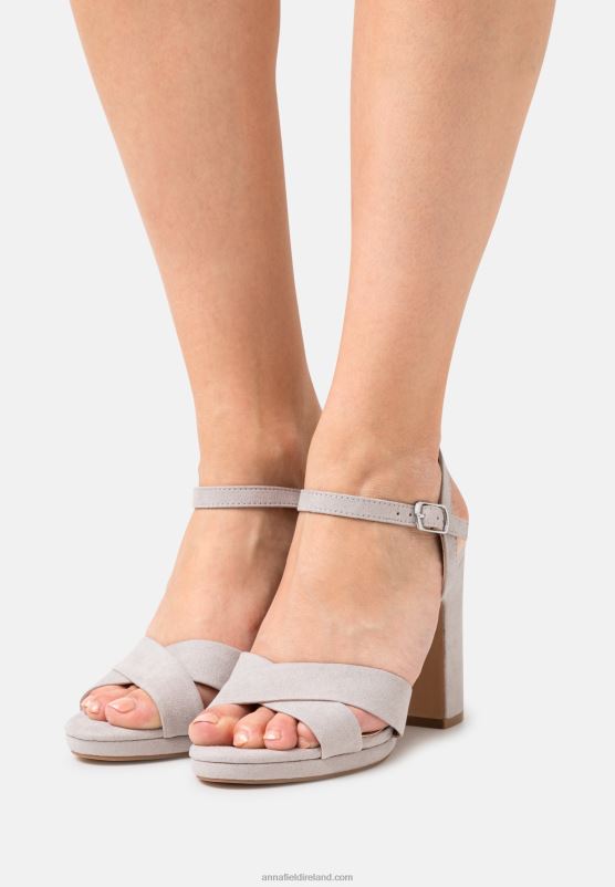 Z62T1292 Women Anna Field Sandals Light Grey