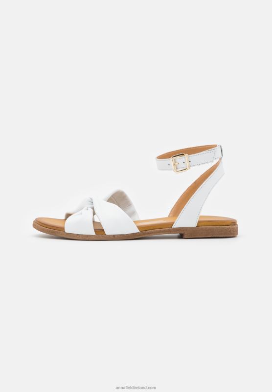 Z62T1293 Women Anna Field Leather Sandals White
