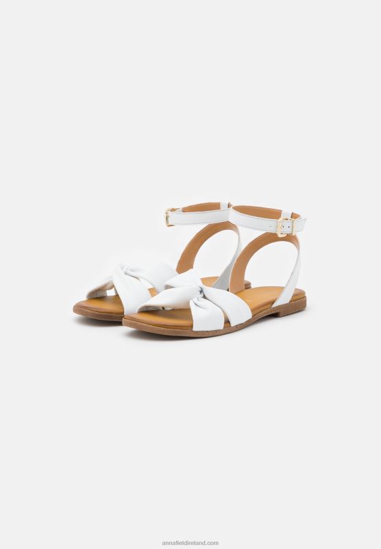 Z62T1293 Women Anna Field Leather Sandals White