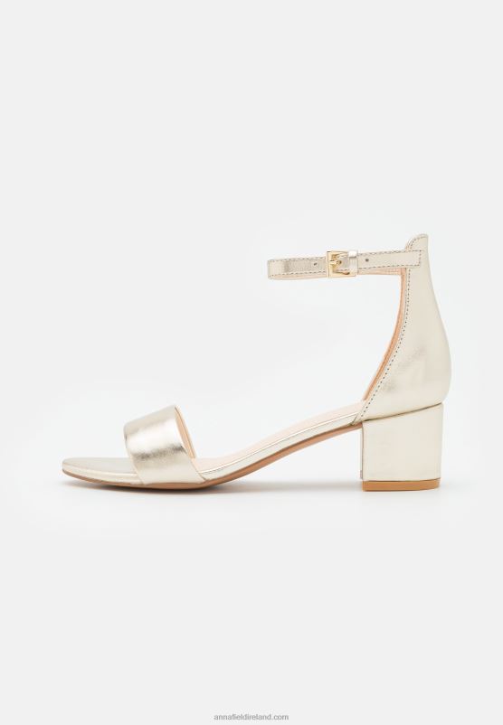 Z62T1301 Women Anna Field Leather Sandals Gold