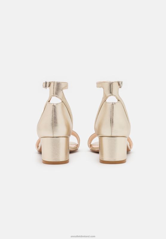 Z62T1318 Women Anna Field Leather Sandals Gold