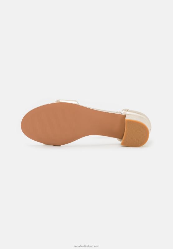 Z62T1318 Women Anna Field Leather Sandals Gold