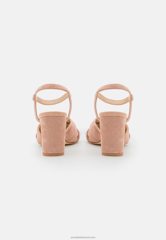 Z62T1321 Women Anna Field Leather Sandals Light Pink