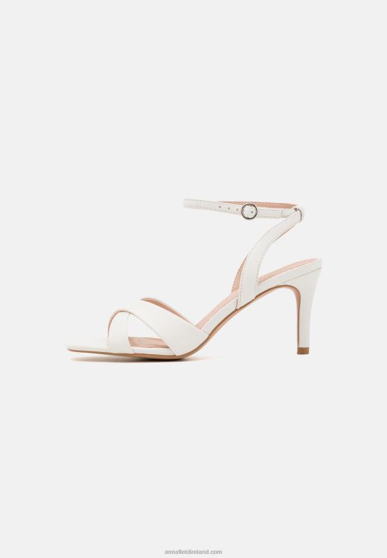 Z62T1323 Women Anna Field Leather Sandals Off-White