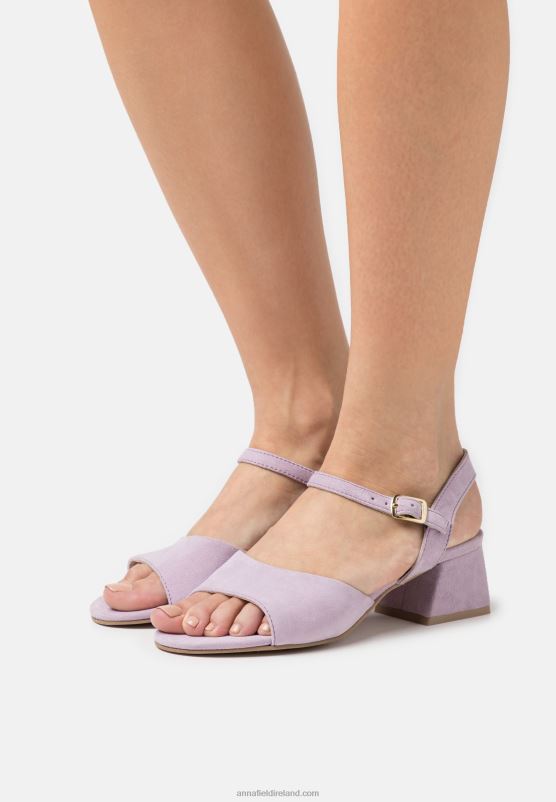 Z62T1329 Women Anna Field Leather Sandals Lilac